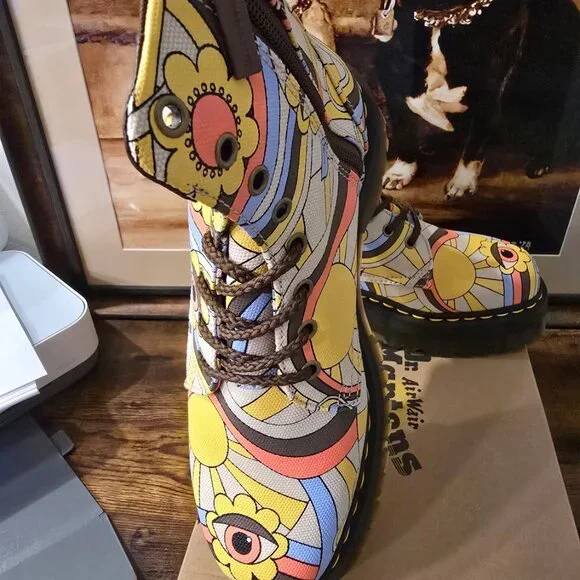 DR. MARTENS JADON RETRO RAY CANVAS PLATFORM 8 EYE SIDE ZIP Women's Size 11 US - Picture 2 of 15